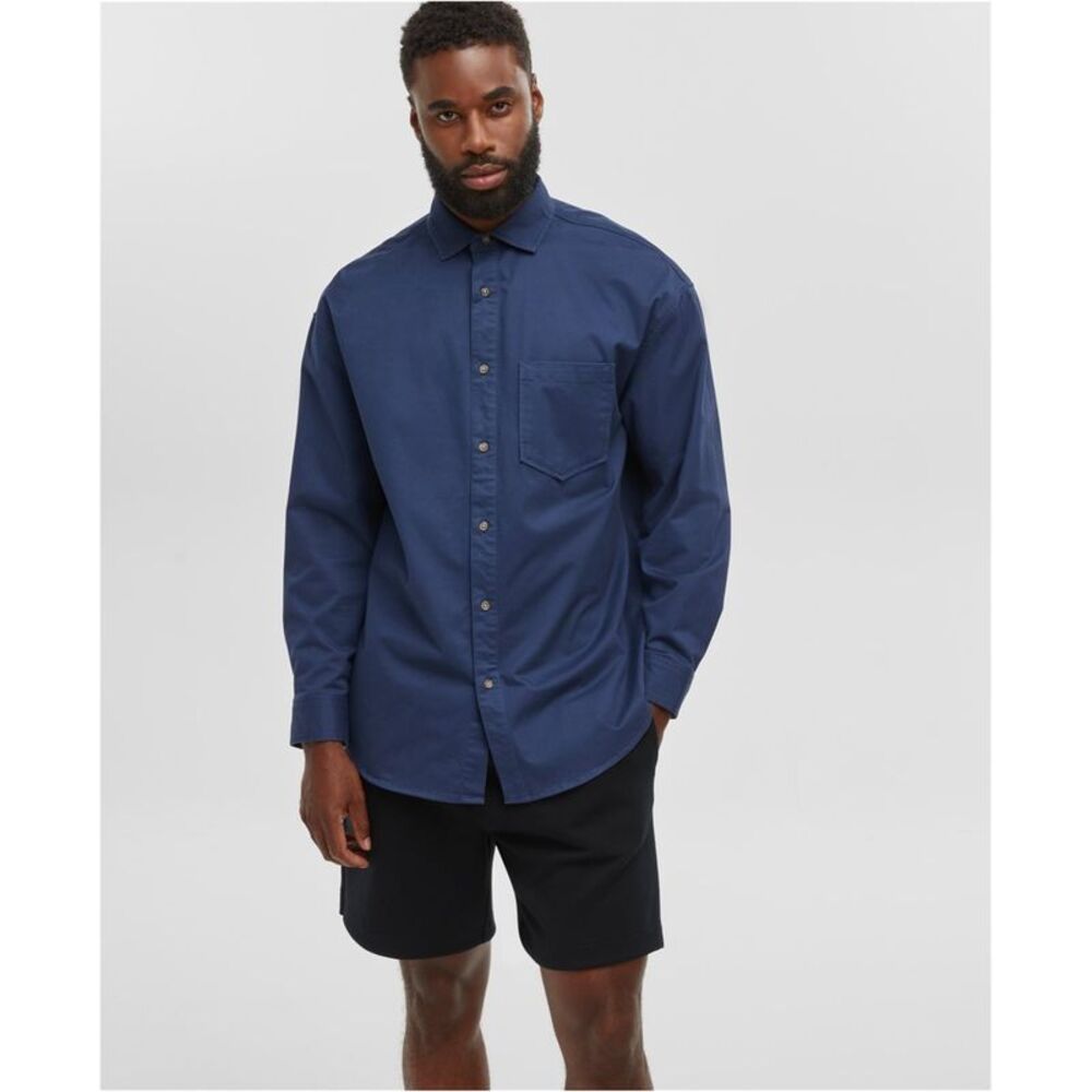 Mode Of One Mens Denim Pocket Twill Button Up Shirt, NWT